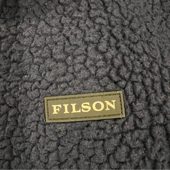 FILSON Sherpa Navy Fleece Vest Men’s Size XXL 2X Inner Pocket Full Zip PolarTec - Picture 3 of 8